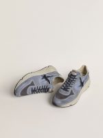 Men's Running Sole in light blue nylon and nubuck with black star - Image 2