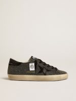 Women's Super-Star in black Swarovski crystals with black suede star