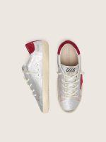 Young Super-Star in metallic silver leather with red suede star - Image 4