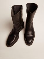 Biker boots in black leather - Image 2