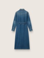 Women's shirt dress in denim with belt - Image 2