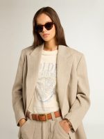 Women's T-shirt in aged white cotton with vintage print - Image 4