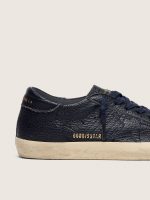 Men's Super-Star in navy-blue leather with tone-on-tone leather star - Image 4