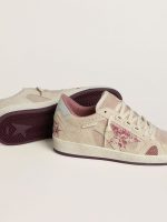 Women's Ball Star LTD in pink and beige suede with pearl-gray leather heel tab - Image 3