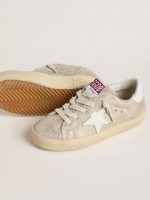 Young Super-Star in sand-colored laminated-effect suede with white leather star - Image 3