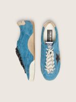 Women's True-Star in teal suede with black star and cream heel tab - Image 3