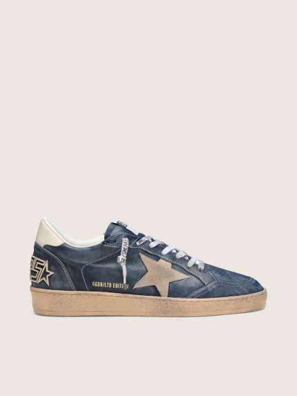 Men's Ball Star LTD in dark blue leather with beige suede star
