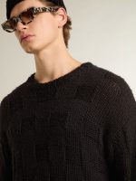 Men's black wool sweater with a distressed effect - Image 5