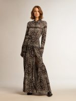 Anthracite-gray shirt dress with paisley print - Image 2