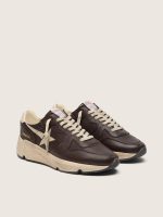 Men's Running Sole in brown leather with cream star - Image 2