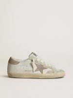 Women's Super-Star LTD with beige suede star and heel tab and floral embroidery