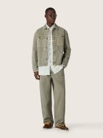 Men's cargo pants in smoky green cotton twill - Image 3