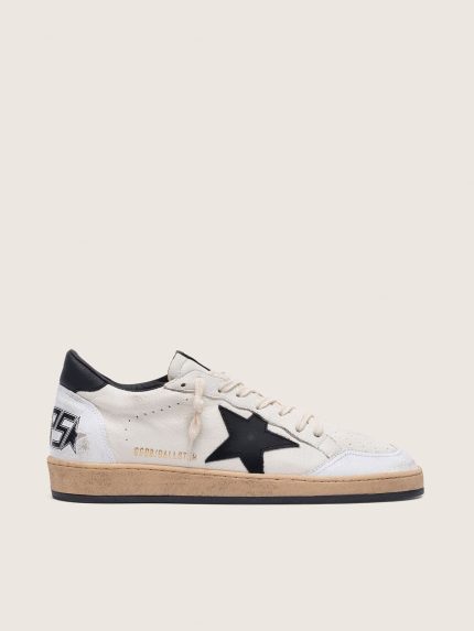 Men's Ball Star in white nappa with black star