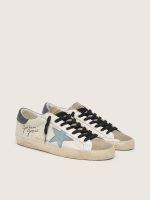 Super-Star in nappa leather with light blue suede star and gray leather heel tab - Image 2