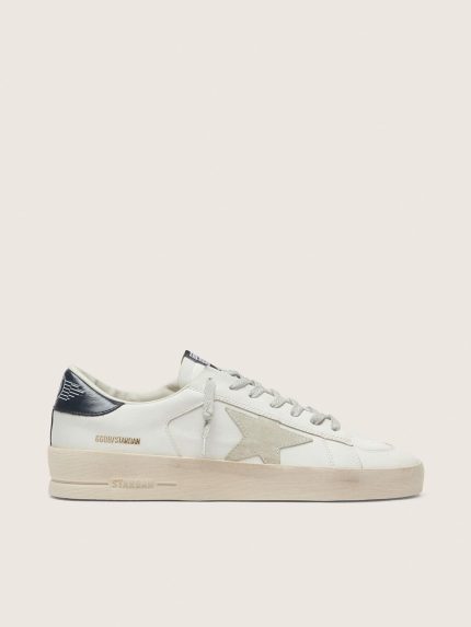 Men's Stardan with star in ice-gray suede and blu-navy heel tab