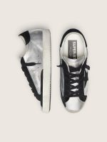 Women's Super-Star in silver leather with contrasting inserts - Image 4