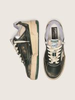 Women's Forty2 in green leather and cream nylon with TPU star and silver leather heel tab - Image 3