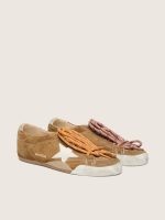 Women's True-Star in tobacco-colored suede with white star and platinum heel tab - Image 2
