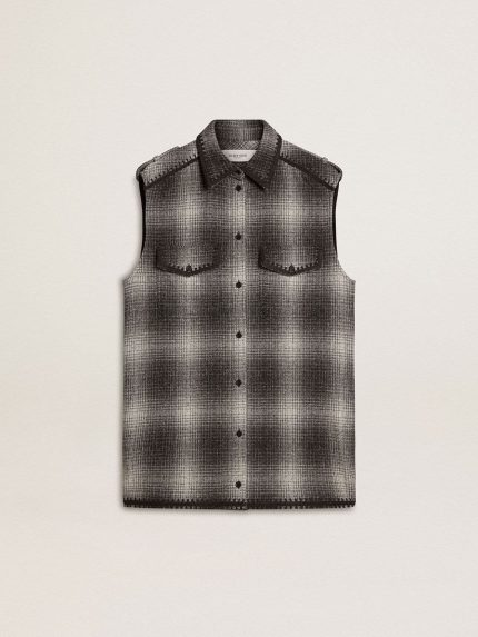 Women's dark gray wool-blend shirt dress