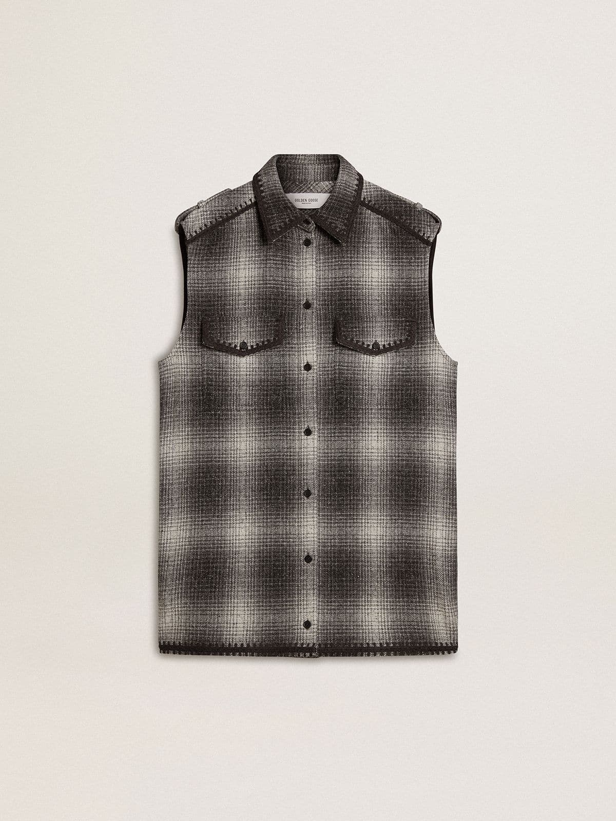 2699a34320ab3fa10df5bca037db6321afe8e54e6d0c43d50395ed7d49f25bf8 Women's dark gray wool-blend shirt dress - Image 1