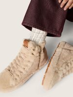 Cream-colored socks with distressed details and rhinestones - Image 2