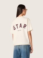 Star unisex T-shirt in white cotton with all-over gradient crystals and print on the back - Image 6