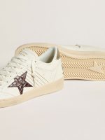 Ball Star with burgundy croc-print leather star and gold heel tab - Image 4