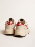 Men's Running Sole in gray morn nappa leather with red nappa leather star and heel tab - Image 4