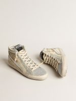 Slide in ivory nylon with white leather star and Swaroski tongue - Image 2