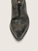 Men's low Wish Star boots in black leather with silver star - Image 5