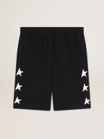 Men's black bermuda shorts with white stars