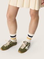 Women's Marathon Speed in olive-green leather with cream star - Image 3