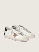 Women's Super-Star in nappa leather with gold glitter star and black glitter heel tab - Image 2