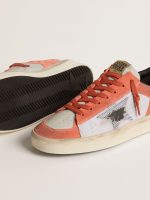 Stardan LTD in coral-colored suede and mesh with black leather star - Image 3