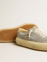 Women's Space-Star shoes in ice-gray suede with perforated star - Image 4