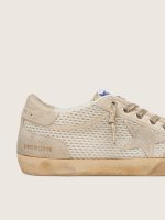 Men's white and beige Super-Star LAB in mesh and suede - Image 4