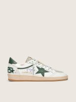 Women's Ball Star LTD in white leather with green star and Skins
