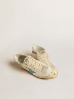 Women's Mid Star in leather with light blue star and fuchsia suede flash with platinum studs - Image 2