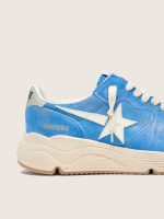 Men's Running Sole in bright blue suede with white star - Image 4