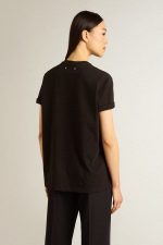 Women's regular-fit distressed T-shirt in black - Image 4