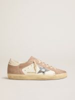 Women's Super-Star sneakers in pink suede with silver metallic leather star