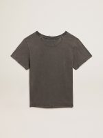 Distressed slim-fit T-shirt in anthracite gray - Image 6