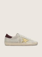Women's Super-Star CNY in ivory suede with metallic leather star and leather heel tab
