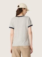 Women's T-shirt in gray melange cotton with print - Image 6