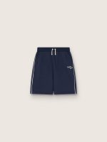 Kids' shorts in blue cotton with contrasting piping