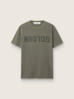 Men's olive green T-shirt with Golden lettering