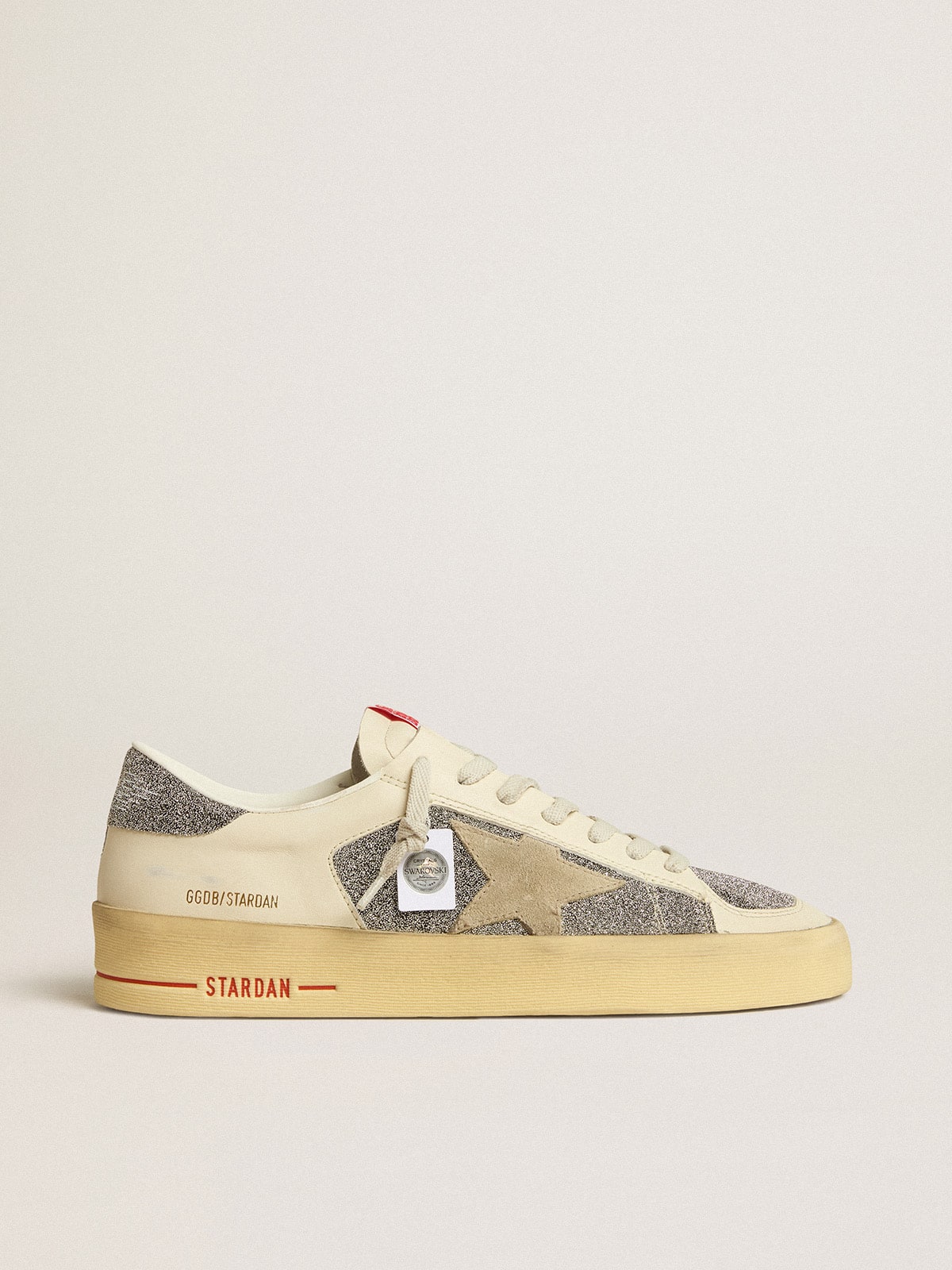 2b9c14bb33b7ac78631744f85bcbe1c2718e86ba0a6bad790f6217acfc361b1a Men's Stardan in suede with sand star and Swarovski crystal inserts - Image 1