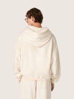 Star unisex hooded sweatshirt in white cotton with logo print - Image 6