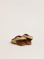 Noa Junior sandals in beige raffia and brown leather - Image 4