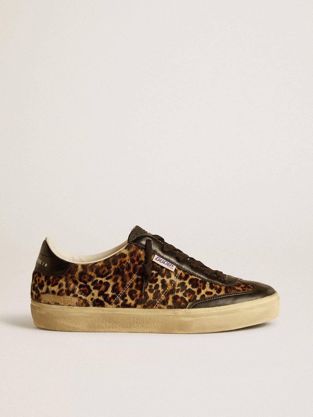 2c565ec18eb8c3619fc0caf2a5775f89f606aa1f997af5494ded319443931e7b Soul Star in leopard-print pony skin with black nappa leather heel tab and inserts - Image 1